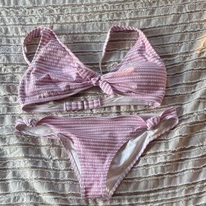 Abercrombie & Fitch Pinkish/Purple and White Bikini